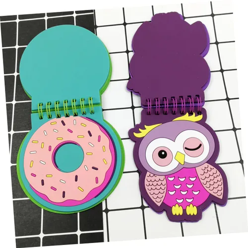 Vista 3 de Operitacx 2pcs Pocket Notebook Spiral Planner Undated Small Memo Pad Girl Notebook Cartoon Notepads Weekly Monthly Agenda Spiral Notepads Spiral