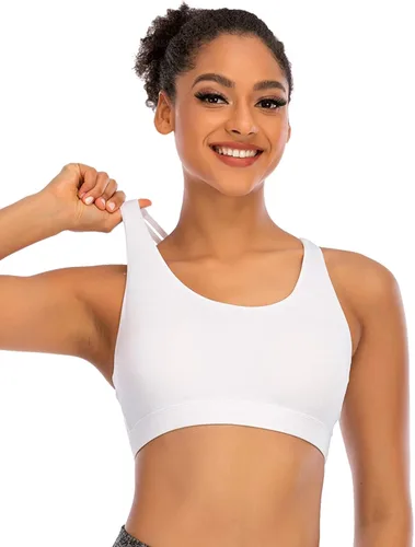 Vista 2 de RUNNING GIRL - Brasier deportivo con tirantes cruzados a la espalda soporte medio ideal para yoga con copas extraíbles