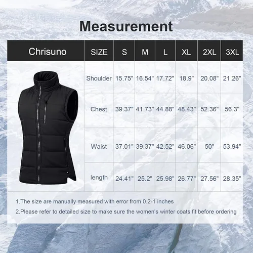 Vista 7 de Chrisuno Chalecos de invierno para mujer, ligeros, acolchados, chaleco utilitario