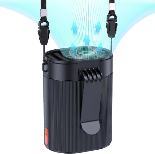 Vista 9 de Ventilador de cintura portátil, ventilador de cinturón de flujo de aire fuerte de 6600 RPM con tiempo de trabajo de 25 horas, ventilador personal