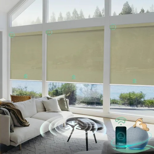 Vista 9 de Yoolax Persianas Inteligentes, Persianas Enrollables Motorizadas Matter Opacas Blackout Automáticas para Ventanas, Persianas Motorizadas Compatibles