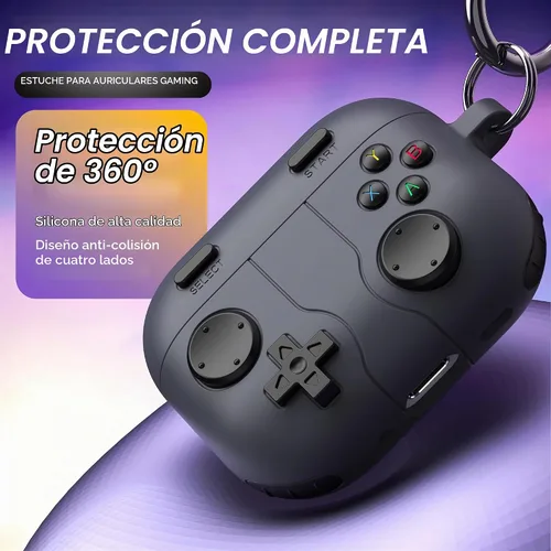 Vista 4 de R-fun Funda para AirPods Pro 3, diseño de consola de juegos de silicona para Apple AirPods Pro de 3ª generación (cable USB-C), con kit limpiador
