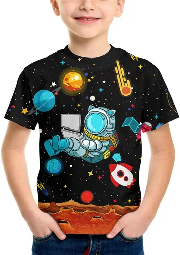 Vista 3 de Neemanndy Camisetas de manga corta con estampado 3D para adolescentes y niñas de 6 a 16 años