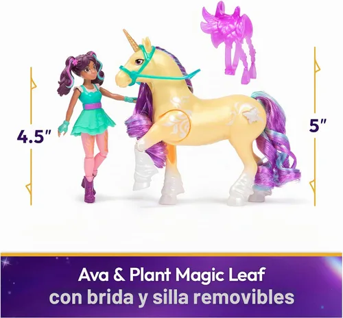 Vista 2 de Unicorn Academy Ava & Plant Magic Leaf, Dolls & Unicorn Toys, Ages 4+