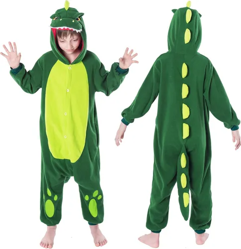 Vista 5 de Spooktacular Creations Unisex Child Pajama Plush jumpsuit Dinosaur Animal One Piece Halloween Costume