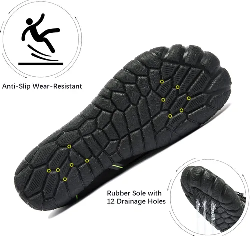 Vista 3 de YESMOLA Mens Water Shoes Beach Barefoot Shoes Wide Toe Five Finger Swim Aqua Shoes for Pool Fishing River Surfing