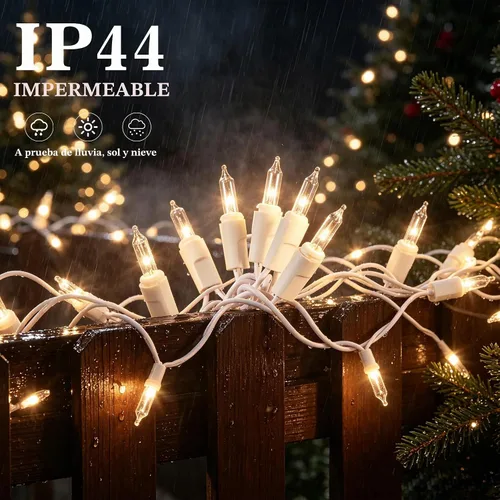 Vista 4 de TW SHINE Luces de Navidad Blanco Cálido, 20 PIES 100 Unidades Luces Incandescentes de Alambre Blanco para Árbol de Navidad, Luces de Cadena