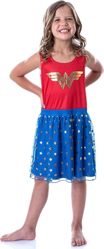Vista 2 de DC Comics - Vestido de pijama para niña con logotipo y estrellas