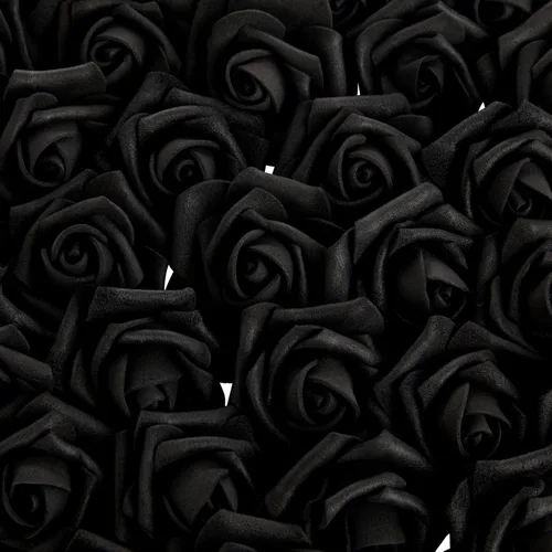 Vista 7 de Bright Creations Rosas artificiales sin tallo, flores artificiales negras para manualidades, rosas de espuma suave para arreglos de bricolaje, 200