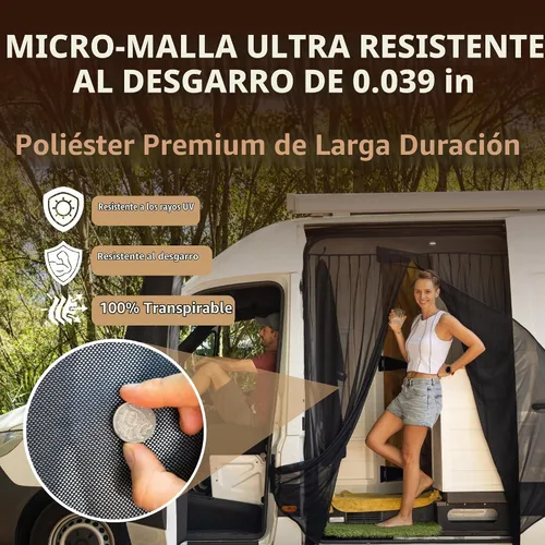 Vista 5 de Living in a Bubble Van Bug - Pantalla para techo estándar Mercedes Sprinter y Ford Transit y High Roof RAM Promaster, mosquitero de puerta lateral