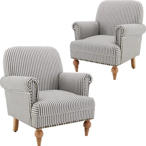 Vista 16 de DM Furnitue - Silla de acento moderna, sillas de brazo cómodas, silla de salón tapizada cómoda, sofá individual/sofá para dormitorio/sala de estar