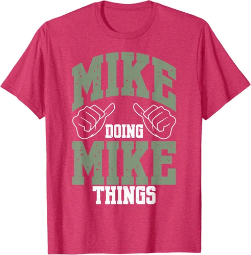 Vista 7 de Camiseta divertida de Mike Doing Mike Things Mike Birthday, Negro