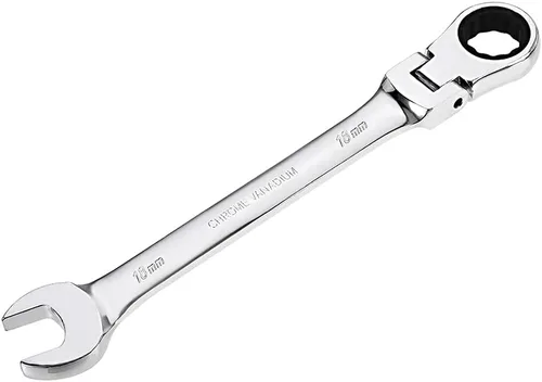 Vista 9 de uxcell Llave combinada de trinquete de cabeza flexible de 0.236 in métrica 72 dientes 12 puntos de trinquete caja terminada herramientas de llave