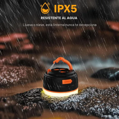 Vista 5 de Yonktoo Linterna de camping recargable, 300 horas de funcionamiento, 6400 mAh, IPX5 impermeable para tienda de campaña para camping, senderismo