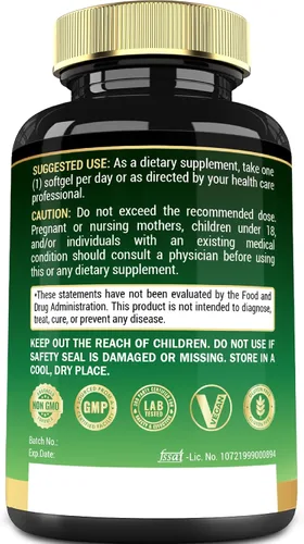 Vista 9 de 550 mg de aceite de semilla negra con aceite de orégano - 60 cápsulas blandas