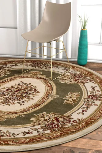 Vista 25 de Alfombra de pastoral con medallón de tejido suave y grueso, estilo europeo, con diseño floral y tradicional, fácil de limpiar, moderna, clásica