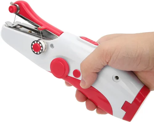 Vista 10 de Yosoo Máquina de coser portátil de mano, mini máquina de coser eléctrica de doble aguja, para hacer manualidades u objetos pequeños en la vida Negro