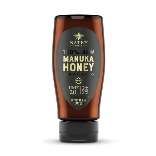 Vista 16 de Nate's Manuka Honey Minis - 10 unidades de una sola porción, miel de manuka pura - MGO 83+ Certificado UMF 5+ - 10 paquetes de una sola porción
