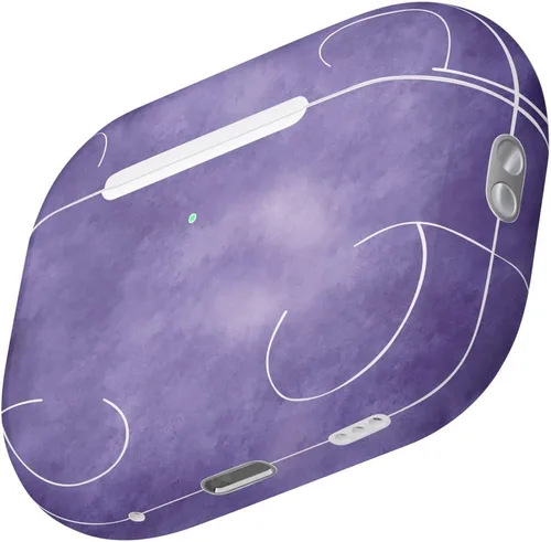 Vista 3 de MightySkins - Fundas compatibles con Apple AirPods Pro 2 - Aerógrafo morado Funda protectora de vinilo duradera y única Fácil de aplicar, quitar