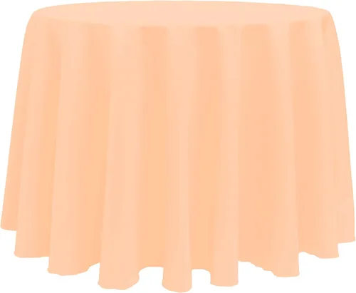 Vista 38 de ULTIMATE TEXTILE Mantel redondo de lino de poliéster de 120 pulgadas, color rosa neón