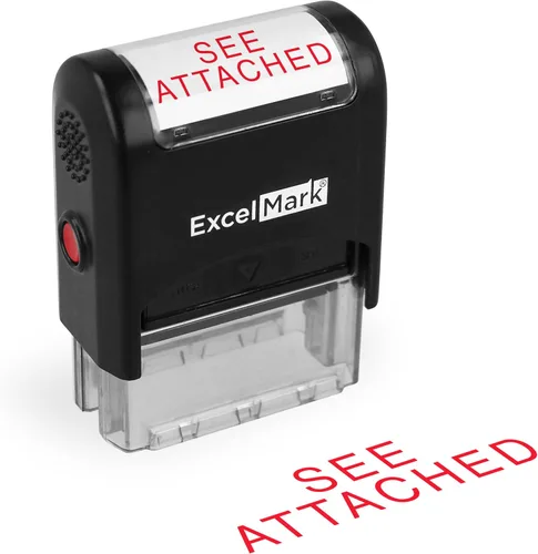 Vista 6 de ExcelMark Sello de goma autoentintado con copia certificada - Tinta roja (A1539)