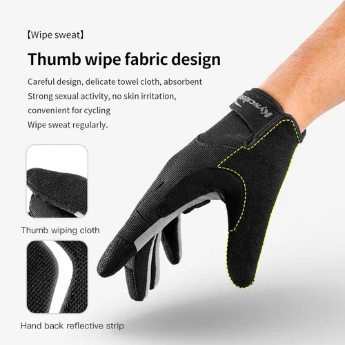 Vista 3 de KynciLOR Guantes de ciclismo para mujer y hombre, guantes de ciclismo con dedos para pantalla táctil y almohadillas de palma con silicona