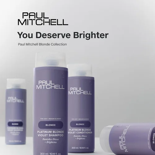Vista 6 de Paul Mitchell Platinum Blonde Violet Conditioner, Banishes Brass + Brightens, Ideal for Light to Medium Blonde, Silver, Gray or White Hair