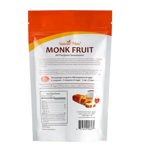 Vista 2 de Natural Mate Edulcorante multiusos de fruta de monje con eritritol, 2 veces dulzura de azúcar, 10 onzas