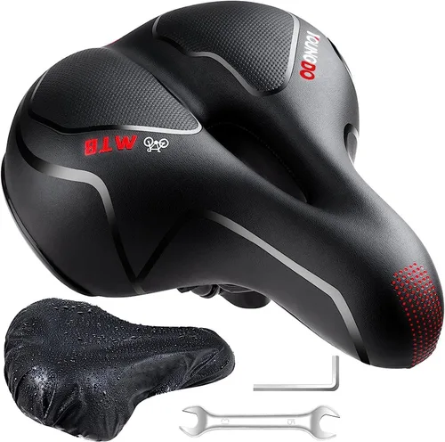 Vista 8 de YOUNGDO Asiento de bicicleta, cómodo y ancho para bicicleta de carretera, asiento de bicicleta de montaña transpirable, adecuado para bicicleta