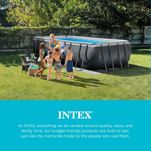 Vista 6 de Intex Cubierta solar para piscina de 18 x 9 pies con marco rectangular para piscinas al aire libre con bolsa de almacenamiento de transporte
