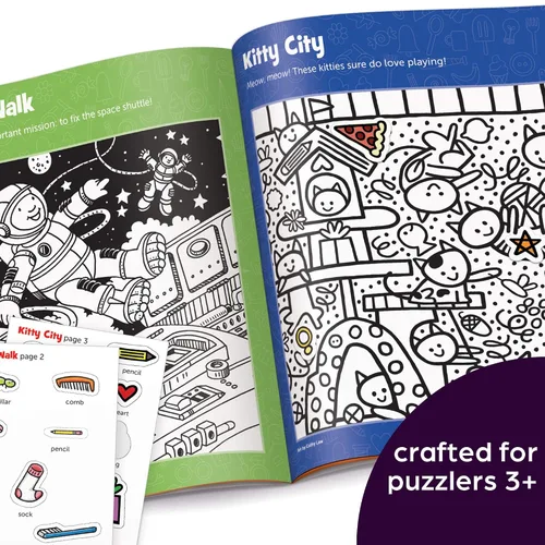 Vista 7 de Highlights Hidden Pictures Sticker Fun for Kids Ages 3-6, 4-Pack, 64 Pages of Seek and Find Sticker Activities, Books Double as Coloring Books, 480+