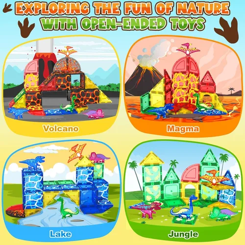 Vista 6 de Juego de bloques magnéticos de bloques magnéticos de lava para niños mayores de 3 años