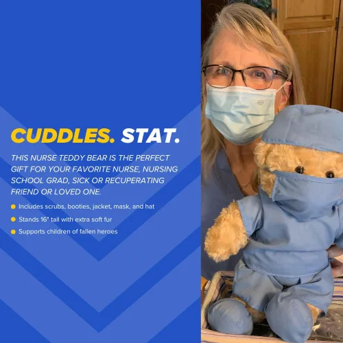 Vista 3 de ZZZ Bears, regalo para niños y adultos en el hospital, estudiantes de enfermería y héroes de la salud, oso para recuperación de cirugía