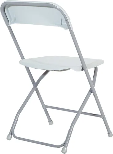 Vista 4 de Office Star - Juego de mesa y sillas cuadradas plegables de resina de 5 piezas, color gris claro