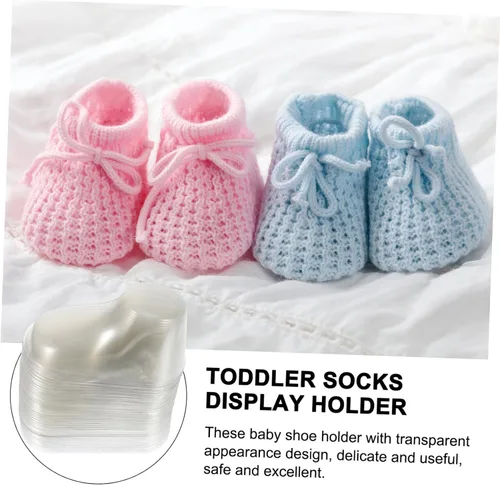 Vista 5 de Holibanna 40 piezas de zapatos transparentes para zapatos, zapatos para bebés pequeños, botines transparentes para zapatos, soporte transparente
