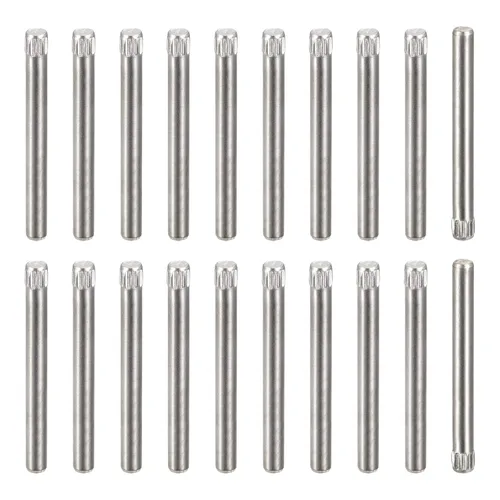 Vista 34 de uxcell Pasadores de acero inoxidable 304 de 0.05 x 0.236 pulgadas, 20 pines de cabeza moleteada con extremo biselado plano, clavijas de madera
