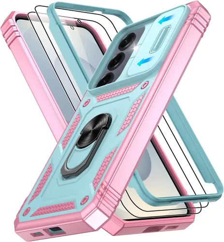 Vista 286 de Gritup Funda para Google Pixel 6 con cubierta deslizante para cámara y protector de pantalla (2 unidades), soporte de anillo giratorio 360°, funda