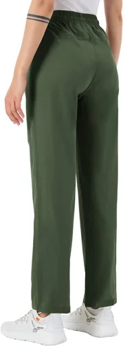 Vista 5 de BGOWATU Pantalones cargo de senderismo para mujer, de secado rápido, ligeros, resistentes al agua, con bolsillos con cremallera