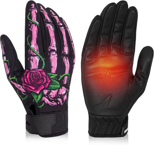 Vista 11 de Guantes de motocicleta RIGWARL para hombres y mujeres con función táctil, guante ligero para bicicleta de tierra antideslizante, guante de esqueleto