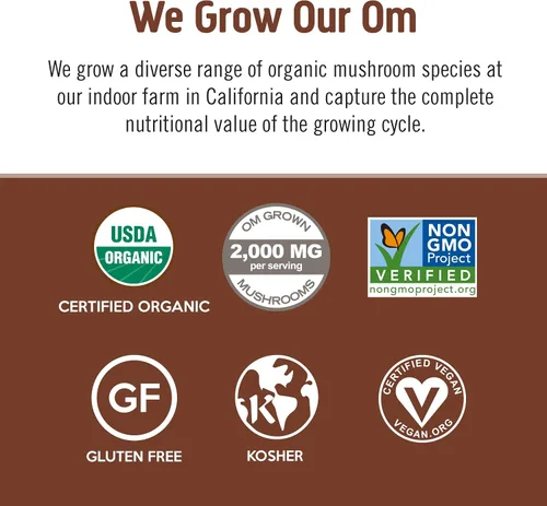 Vista 7 de Om Mushroom Superfood Mezcla de café en polvo de hongos, porción única, 10 unidades, granos arábica orgánicos, melena de león, cordyceps, cola