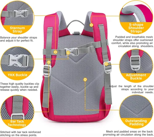 Vista 4 de MOUNTAINTOP Mochila infantil para niños y niñas, bolsa de jardín de infantes preescolar