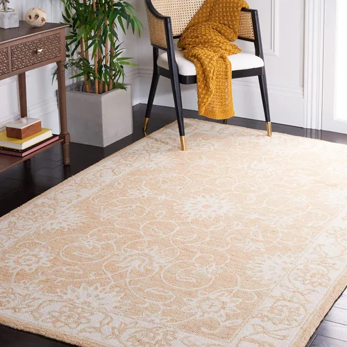 Vista 16 de SAFAVIEH Jardin Collection Alfombra de pasillo, 2 pies 3 pulgadas x 9 pies, negro y marfil, lana floral hecha a mano, ideal para zonas de alto