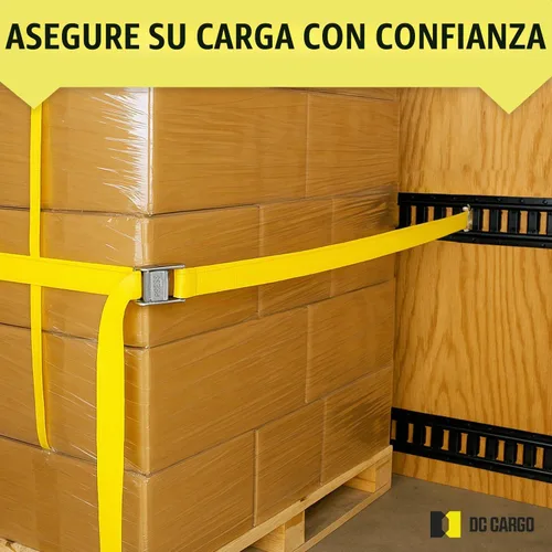 Vista 5 de DC Cargo Mall Correas de trinquete con hebilla de leva E-Track, amarres resistentes amarillos (paquete de 4), correas de hebilla de leva