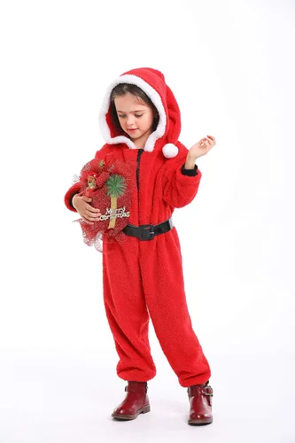 Vista 5 de yolsun Kids Onesie Santa Costume, Cute Christmas Costume Cosplay for Boys&Girls