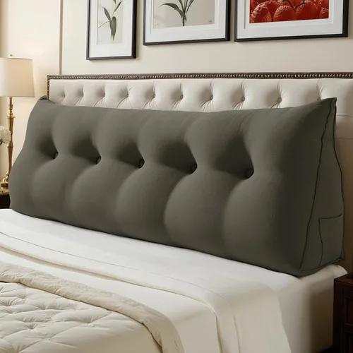 Vista 8 de WOWMAX Almohada ergonómica para cabecero para cama de tamaño matrimonial, almohadas tapizadas multifuncionales para cabecero, tableros portátiles