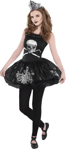 Vista 2 de Amscan Zomberina Disfraz de Halloween para niñas, incluye vestido y corona