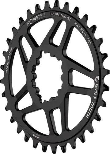 Vista 2 de Wolf Tooth Platos elípticos ovalados para bicicleta de montaña de montaje directo para bielas SRAM (30 dientes, Drop-Stop ST, PowerTrac, Boost, MTB)