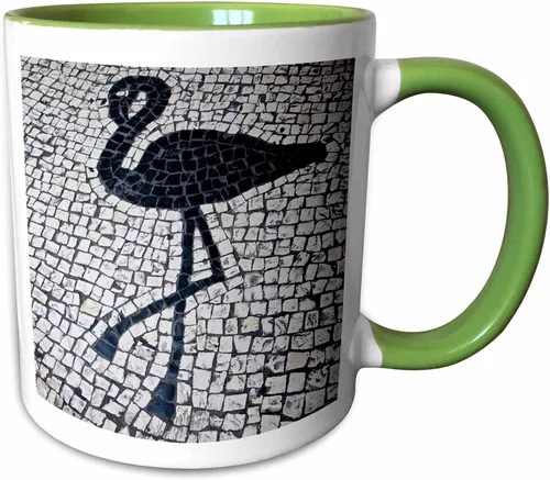 Vista 8 de 3dRose China, Macao. Portuguese Tile Designs, taza cuadrada del Senado, 11 oz, negro