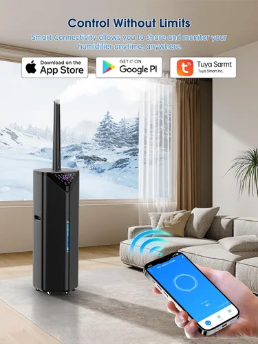 Vista 2 de Humidificadores de 5 galones para dormitorio, habitación grande, 2800 pies cuadrados, humidificadores silenciosos de 19 litros para habitación
