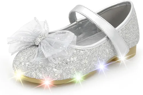 Vista 10 de Nova Utopia - Zapatos planos con luces para niñas pequeñas, estilo Mary Jane, para ballet